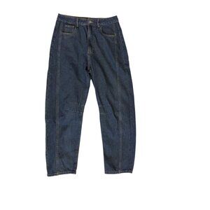 Womens Large Barrel Jeans 31 x 29 Dark Wash Five Pockets Unbranded